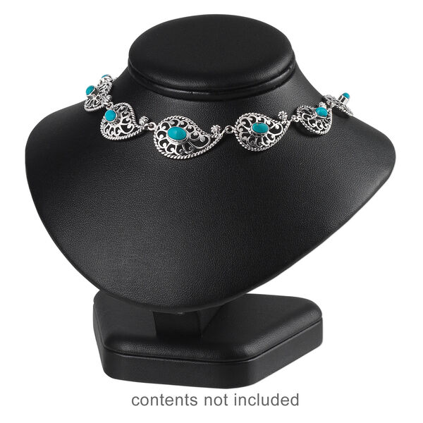 Display, necklace, leatherette, black, 5 x 5-1/2 x 5-inch pedestal. Sold individually. image number 2