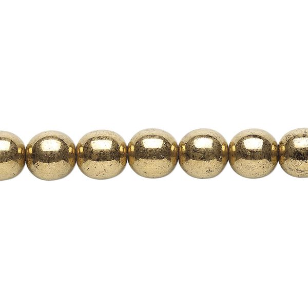 Bead, Czech glass druk, opaque light bronze, 8mm round. Sold per 15-1/2" to 16" strand. image number 0