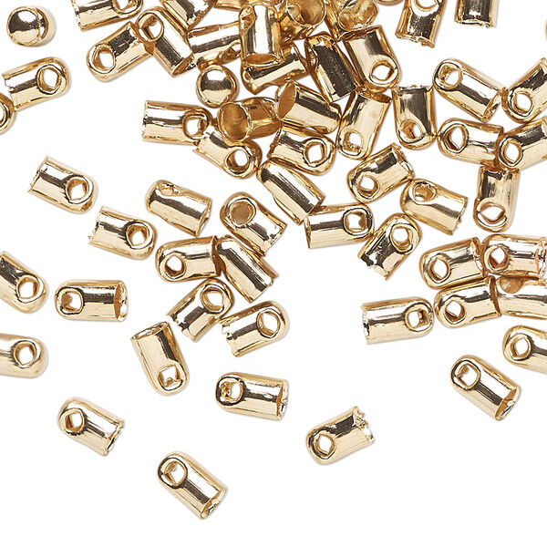 Cord end, steel, pkg/100, 5x3mm with 2.9mm inside diameter. image number 0