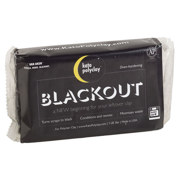 Polymer clay conditioner, Kato Polyclay™ Blackout, black. Sold per 1-pound pkg. image number 0