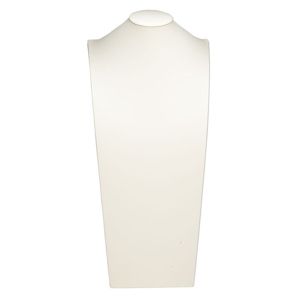 Display, necklace, leatherette, cream, 21x9-1/2 inches. Sold individually. image number 0