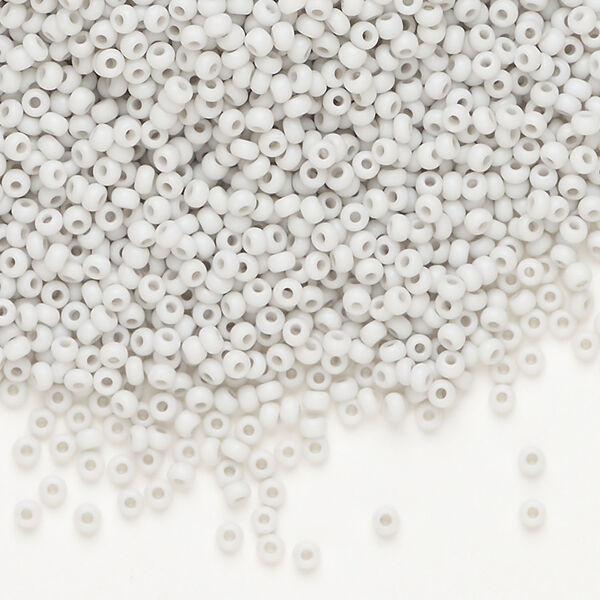 Seed bead, Preciosa Ornela Czech glass, 1pkg50g, 2.0-2.2mm rocaille, opaque matte terra dyed stone dust chalkwhite (06441) image number 0