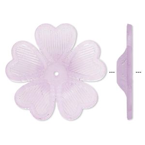 Component, acrylic, frosted light purple, 42mm flower. Sold per pkg of 25.