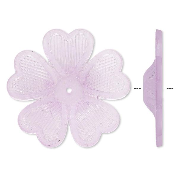 Component, acrylic, frosted light purple, 42mm flower. Sold per pkg of 25. image number 0