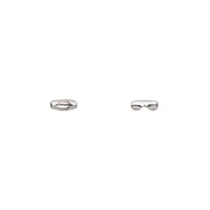 Ball chain connector, stainless steel, 6x2.5mm, fits 1.5mm ball chain. Sold per pkg of 100.