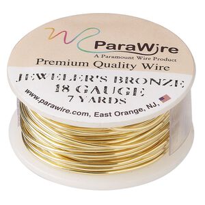 Wire, ParaWire™, brass, jeweler's bronze, round, 18 gauge. Sold per 7-yard spool.