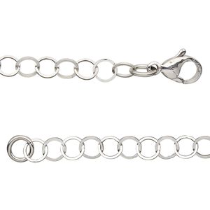 Chain, stainless steel, 5mm flat round cable, 30 inches with lobster claw clasp. Sold individually.