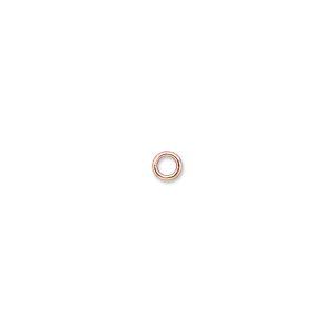 Jump ring, copper-plated brass, 4mm soldered round, 2.4mm inside diameter, 20 gauge. Sold per pkg of 100.