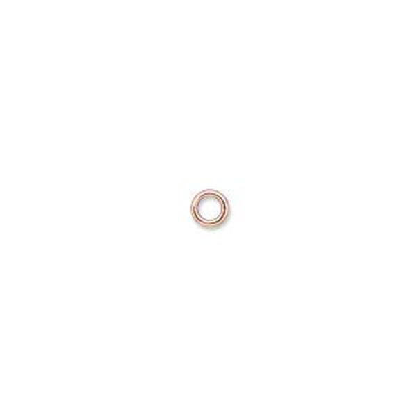 Jump ring, copper-plated brass, 4mm soldered round, 2.4mm inside diameter, 20 gauge. Sold per pkg of 100. image number 0