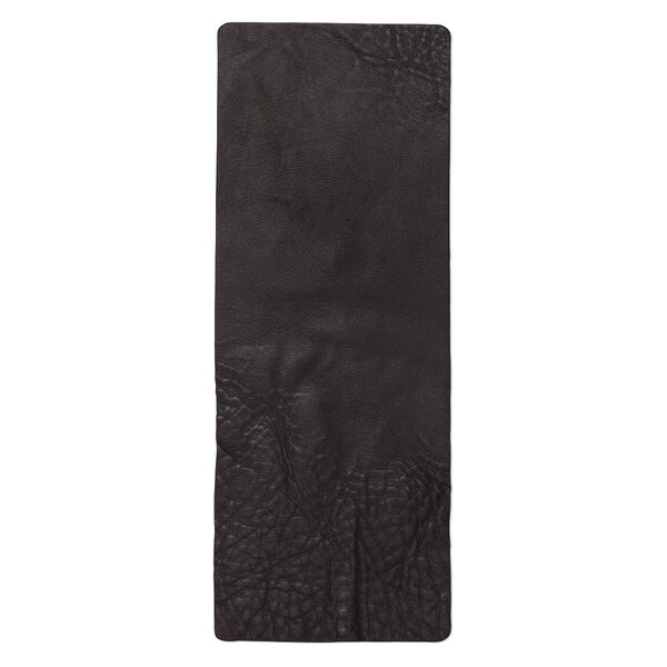Design element, leather (dyed), black, 9-1/4 x 3-1/2 inch double-sided rectangle. Sold individually. image number 0
