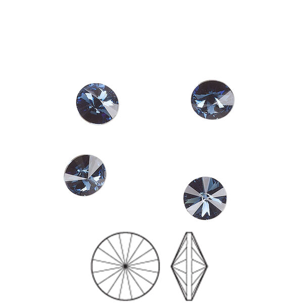Chaton 288pk Montana foil back, Preciosa MAXIMA Czech crystal rhinestone 6.14-6.32mm rivoli SS29 image number 0