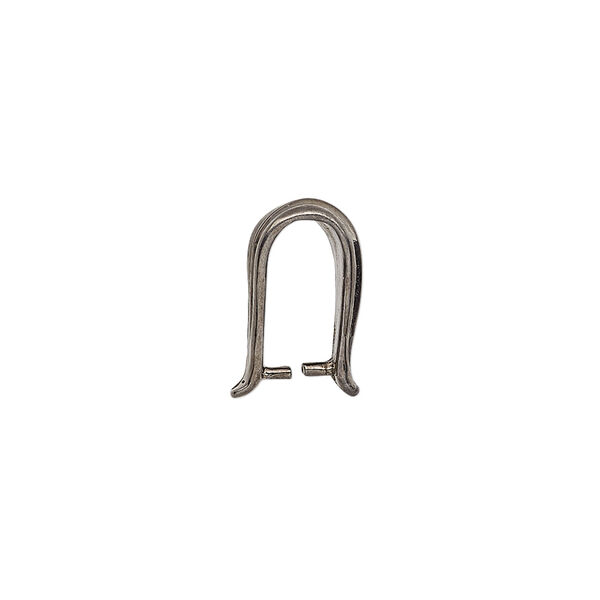 Bail, ice-pick, gunmetal-plated brass, 14.5x7.5mm triangle, 10mm grip length. Sold individually. image number 1