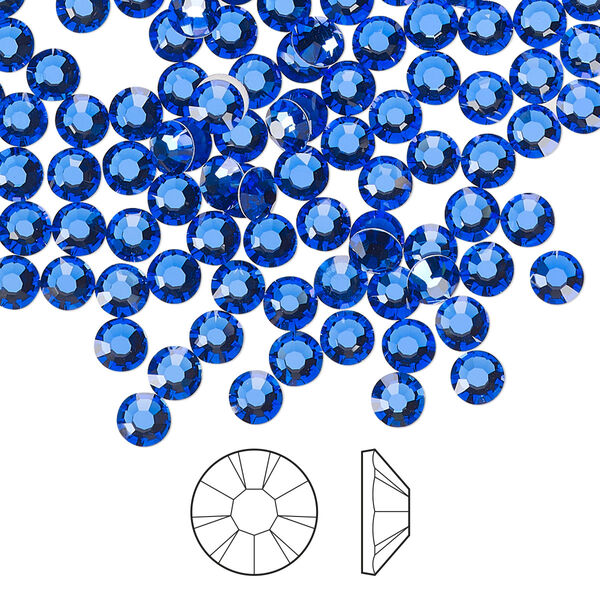 Flat back 1440pk sapphire foil back, Preciosa MAXIMA Czech crystal rhinestone 3.8-4mm chaton rose round SS16 image number 0