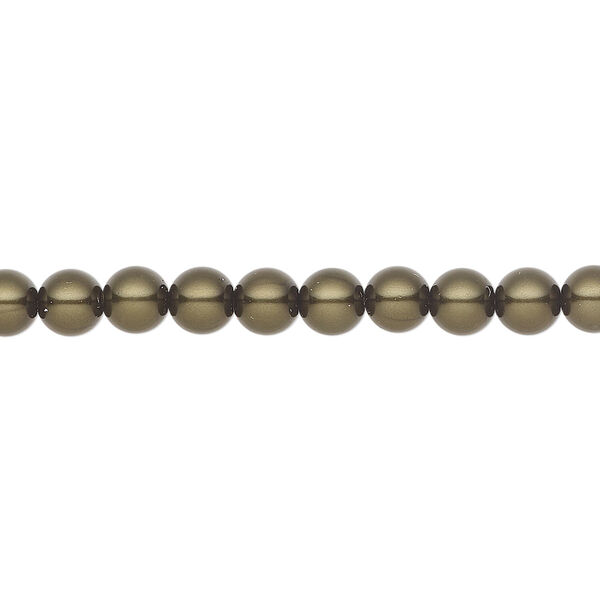 Pearl 50pk dark green, Preciosa Czech crystal 5mm round image number 0