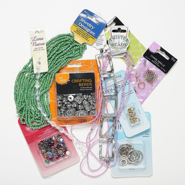 Random mix, mixed materials, mixed colors, 2x1mm-3x2-1/2 inch mixed components. Sold individually. image number 0