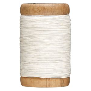 Thread, Hemptique®, linen, white, size 1mm 3-ply, 6.5-pound test. Sold per 381-foot spool.