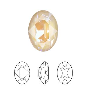 Fancy stone 1pk crystal ivory cream DeLite, Crystal Passions® 18mm oval 4120