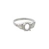 Ring, Sure-Set™, sterling silver, two-leaf band with 8x6mm 4-prong oval setting, size 6. Sold individually. image number 0
