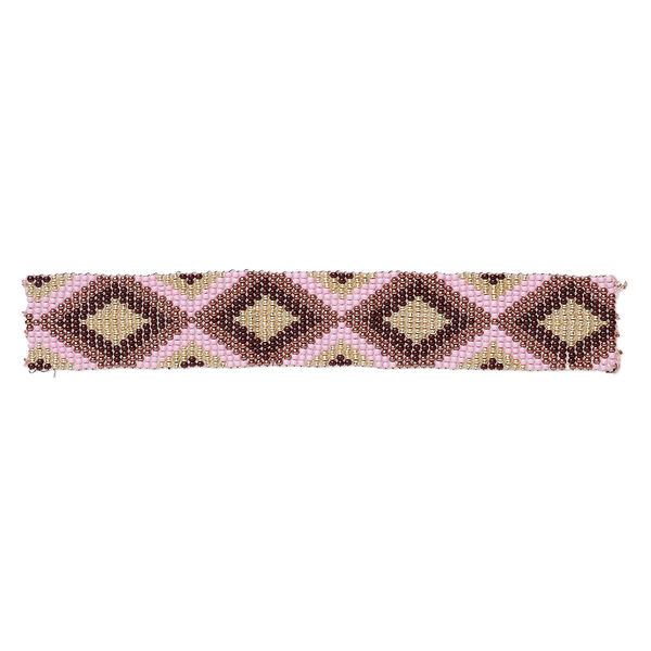 Component, glass, multicolored, 6x1-inch double-sided rectangle with diamond pattern. Sold individually. image number 0