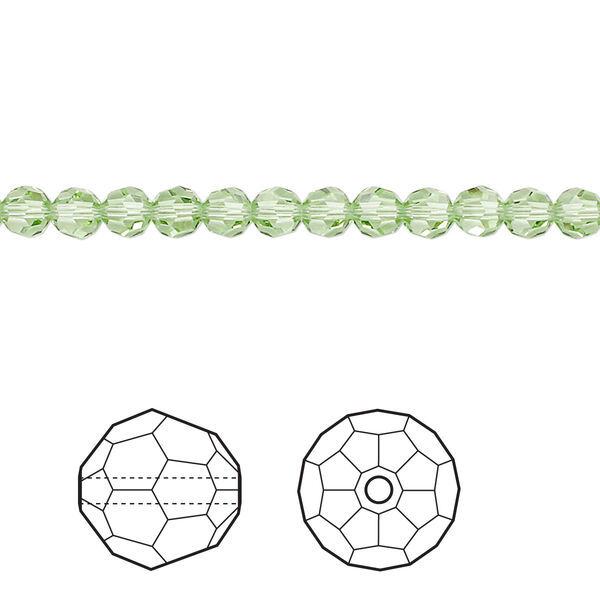 Bead 12pk peridot, Crystal Passions® 4mm round 5000 image number 0