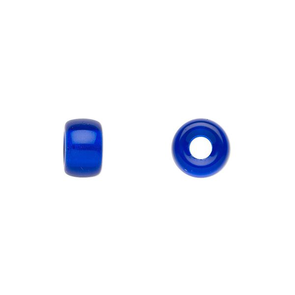 Bead, Czech pressed glass, cobalt, 9x6mm crow. Sold per 15-1/2" to 16" strand, approximately 70 beads. image number 0
