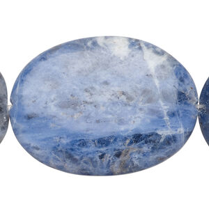 Sodalite 1pkg1, puffed oval bead natural, 15 inch 40x30mm