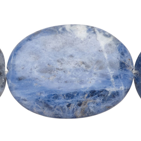 Sodalite 1pkg1, puffed oval bead natural, 15 inch 40x30mm image number 0