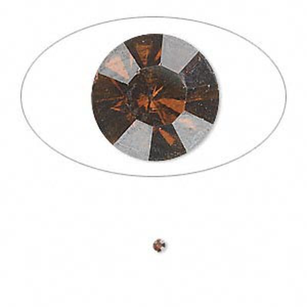 Chaton, glass rhinestone, smoky topaz, foil back, 1.7-1.8mm faceted round, PP11. Sold per pkg of 72. image number 0