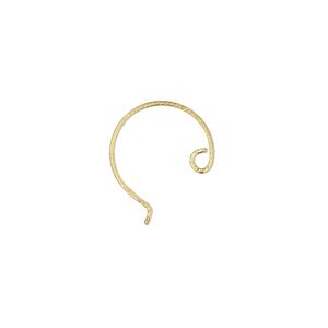 Ear wire French hook 1pkg2 sterling silver, 12mm diamond-cut / open loop, 21 gauge "vermeil" 1 pair