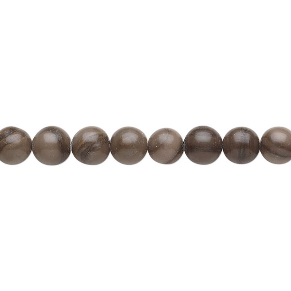 Wood grain stone (marble) 1pkg1, round bead natural B grade, 15.5-16 inch 6mm image number 0