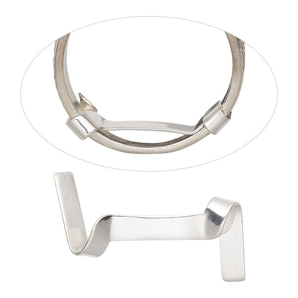 Ring guard, sterling silver, 3mm wide, fits up to 7.5mm wide shanks. Sold per pkg of 2. image number 0