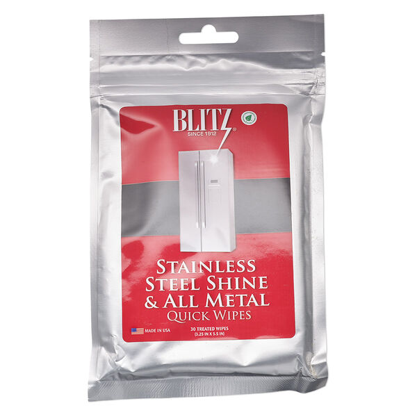 Jewelry cleaner, Blitz® Stainless Steel Shine and All Metal, 5-1/2 x 3-1/2 inch wipe. Sold per 30-piece pkg. image number 0