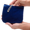 Anti-tarnish pouch, Zerust®, satin / nylon / "pewter" (zinc-based alloy), dark blue and blue, 6-inch square with zipper. Sold individually. image number 1