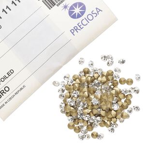 Chaton 288pk crystal foil back, vintage Preciosa Czech crystal rhinestone 5.61-5.78mm round SS26