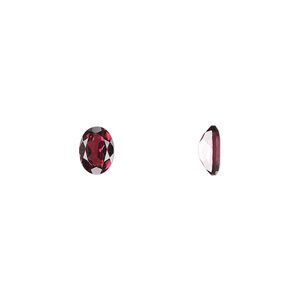 Rhodolite garnet 1pkg1, hand-cut faceted oval gem natural 7x5mm