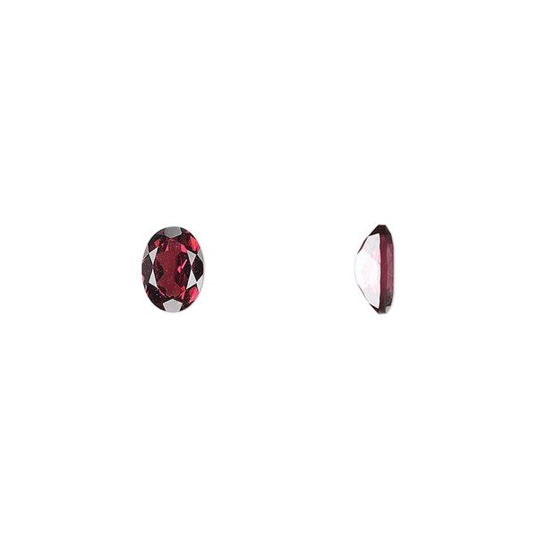 Rhodolite garnet 1pkg1, hand-cut faceted oval gem natural 7x5mm image number 0