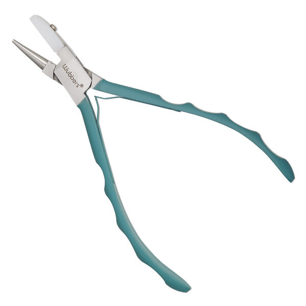 Pliers, Wubbers® ProLine, looping, steel / rubber / nylon, turquoise green, 5.75 inches. image number 0