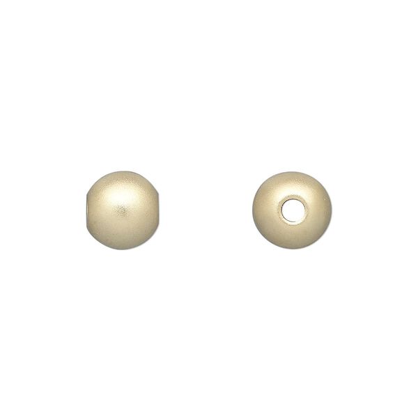 Bead, 14Kt gold-filled, 8mm satin round. Sold per pkg of 2. image number 0