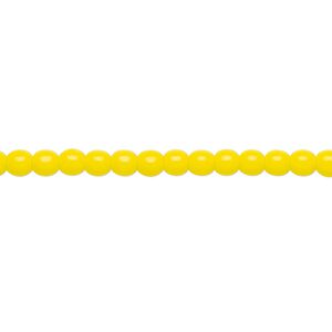 Bead, Czech glass druk, opaque yellow, 4mm round. Sold per 15-1/2" to 16" strand.