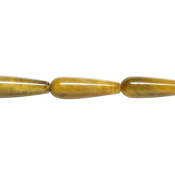 Bead, tigereye (natural), 17x5mm teardrop, B grade, Mohs hardness 7. Sold per 15-1/2" to 16" strand. image number 0