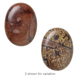 Limestone 1pkg1, calibrated oval cab Crazy Horse™ stone 40x30mm