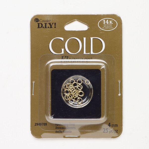Copper 1pkg25, round jump ring gold-plated 20 gauge 4mm image number 0