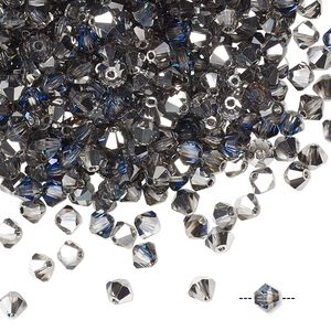 Bead 144pk crystal heliotrope, Preciosa Czech crystal 4mm bicone