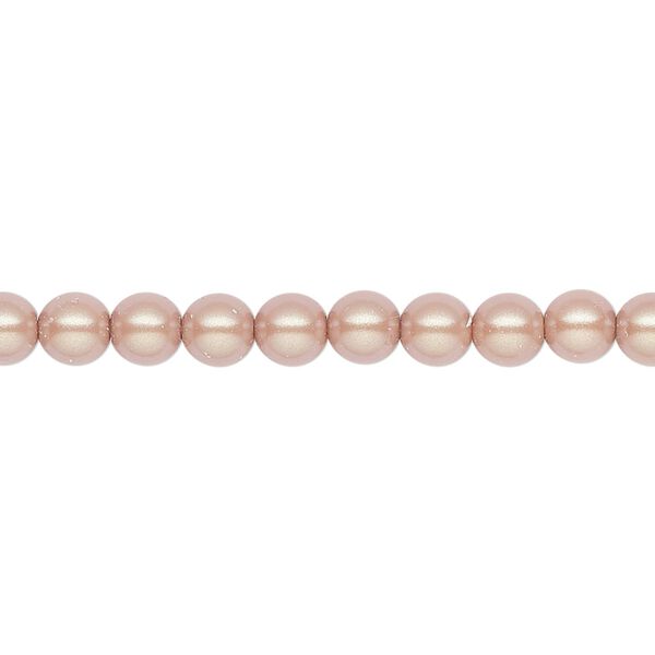 Pearl 500pk pearlescent pink, Preciosa Czech crystal 5mm round image number 0