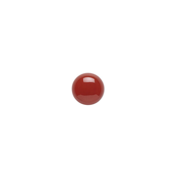 Cabochon, carnelian (dyed / heated), 16mm calibrated round, B grade, Mohs hardness 6-1/2 to 7. Sold per pkg of 2. image number 0