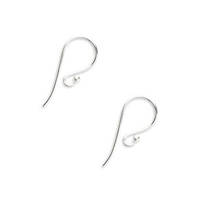 Ear wire fishhook 1pkg20 sterling silver, 11mm / 1.5mm ball / open loop, 21 gauge 10 pair
