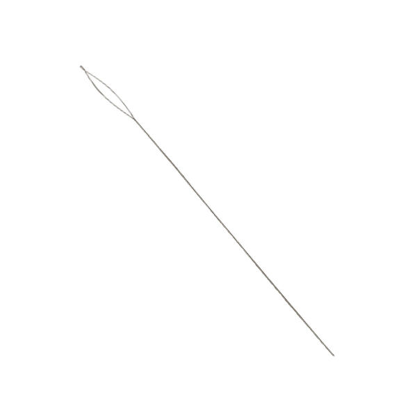 Needle, Beadalon®, stainless steel, pkg/4, 2-1/2 inches, extra fine, 0.24mm width, collapsible-eye twisted wire. image number 0
