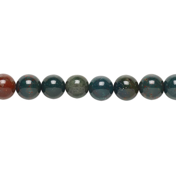 Bead, Indian bloodstone (natural), 6mm round, B grade, Mohs hardness 6-1/2 to 7. Sold per 15-1/2" to 16" strand. image number 0
