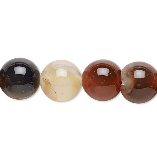 Agate 1pkg1, non-uniform round bead 13 inch 11-12mm image number 0