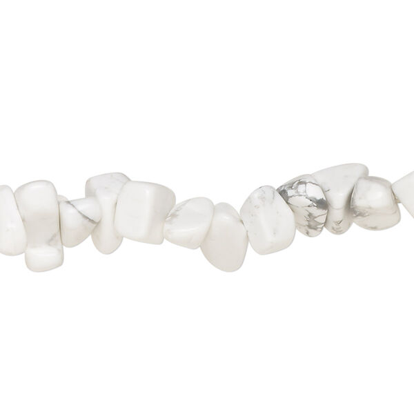 Bead, howlite (natural), medium to large chip, Mohs hardness 3 to 3-1/2. Sold per 34-inch strand. image number 0